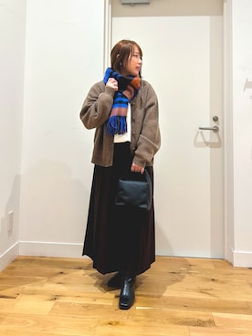「アイテム（マフラー）」を使った、Hasegawaさん（レディース・152cm）の秋コーディネート