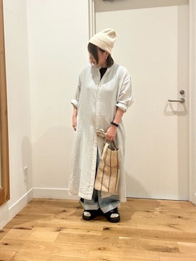 「サンダルに靴下」｜Hasegawaさん（レディース・154cm）の秋コーディネート