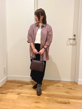 「URBAN RESEARCH DOORS（アーバンリサーチドアーズ）の2WAYスクエアショルダーバッグ（ショルダーバッグ）」を使った、Hasegawaさん（レディース・154cm）の秋コーディネート