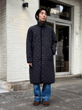「キルティングコート」｜Lavenham 横浜さん（メンズ・167cm）の冬コーディネート