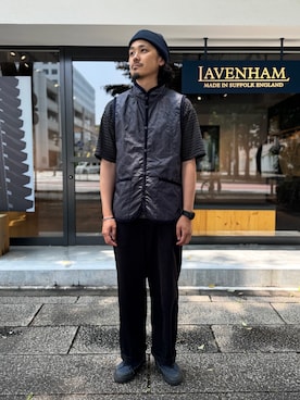 「アイテム（ベスト）」を使った、Lavenham 横浜さん（メンズ・180cm）の夏コーディネート