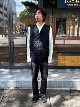 「アイテム（ベスト）」を使った、Lavenham 横浜さん（メンズ・167cm）の秋コーディネート