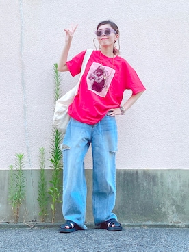 「VIVIAN（ヴィヴィアン）の厚底グルカサンダル（サンダル）」を使った、yuiteetoyolさん（レディース・160cm・40代）の夏コーディネート