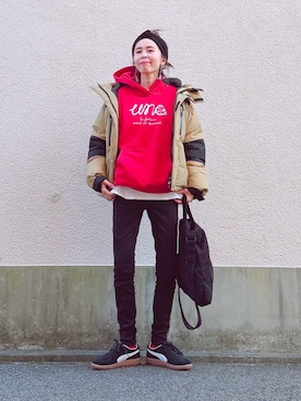 「PUMA（プーマ）のアイテム」を使った、yuiteetoyolさん（レディース・160cm）の冬コーディネート