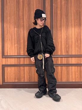 「DANKE SCHON（ダンケシェーン）のアイテム（パーカー）」を使った、ゆうとさん（メンズ・170cm）の冬コーディネート