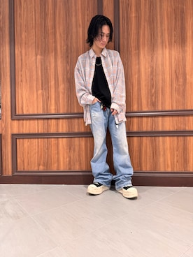 「WHITELAND（ホワイトランド）のアイテム（シャツ/ブラウス）」を使った、ゆうとさん（メンズ・170cm）の夏コーディネート