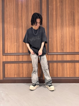 「WHITELAND（ホワイトランド）のアイテム（Tシャツ/カットソー）」を使った、ゆうとさん（メンズ・170cm）の夏コーディネート