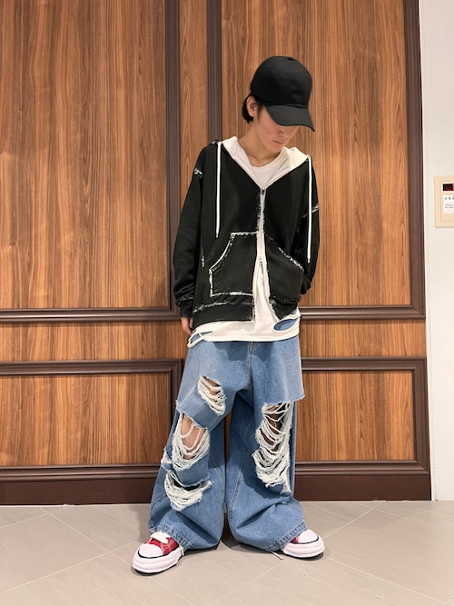 DankeSchon/ダンケシェーン/デストロイワイドデニム（デニムパンツ