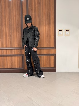 「DANKE SCHON（ダンケシェーン）のアイテム（ライダースジャケット）」を使った、ゆうとさん（メンズ・170cm）の秋コーディネート