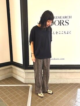 「URBAN RESEARCH DOORS（アーバンリサーチドアーズ）のコクーンシルエットプルオーバー（Tシャツ/カットソー）」を使った、tsuk129さん（レディース・158cm）の夏コーディネート