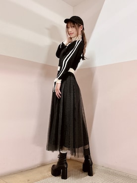 「LOWRYS FARM（ローリーズファーム）のアイテム（帽子）」を使った、yuiyuzukiさん（レディース・169cm）の春コーディネート