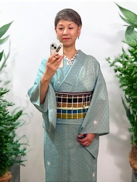 「アイテム（着物）」を使った、つた吉さん（レディース・165cm）の秋コーディネート