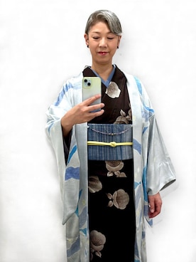 「アイテム（水着/着物・浴衣）」を使った、つた吉さん（レディース・165cm）の冬コーディネート