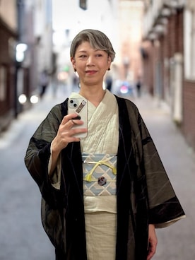 「アイテム（着物）」を使った、つた吉さん（レディース・165cm）の秋コーディネート