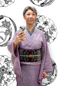 「アイテム（着物）」を使った、つた吉さん（レディース・165cm）の秋コーディネート
