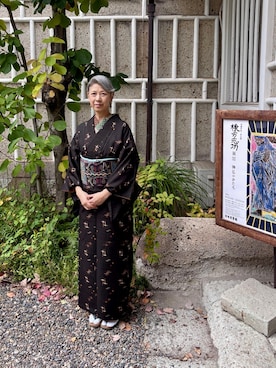 「アイテム（着物）」を使った、つた吉さん（レディース・165cm）の秋コーディネート