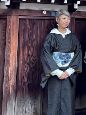 「アイテム（水着/着物・浴衣）」を使った、つた吉さん（レディース・165cm）の冬コーディネート