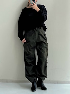 「大きいサイズレディースファッション」｜「アイテム（スウェット）」を使った、p iさん（レディース・155cm）の秋コーディネート