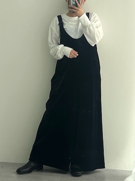 「アイテム（オールインワン・サロペット）」を使った、p iさん（レディース・155cm）の秋コーディネート