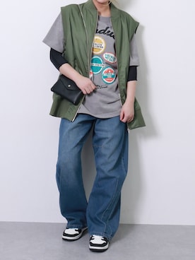 「nissen（ニッセン）のアイテム」を使った、p iさん（骨格ストレート・レディース・155cm）の春コーディネート