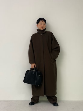 「アイテム（ステンカラーコート）」を使った、ほみさん（レディース・156cm）の秋コーディネート