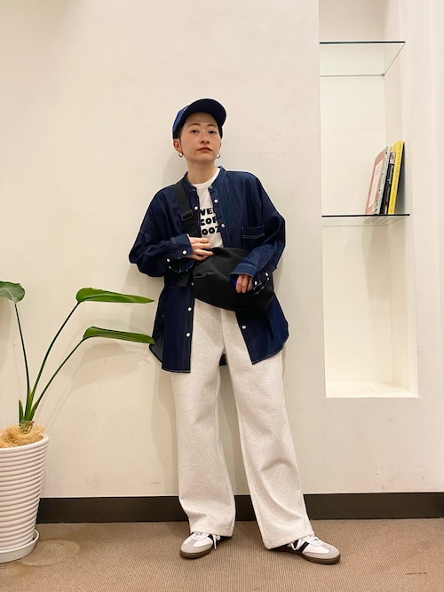 emmi ダンボールトップス&amp;ニットパンツ BEG アーチロゴ刺繍ダンボールニットパンツ［GRY］ | bassmania.jp