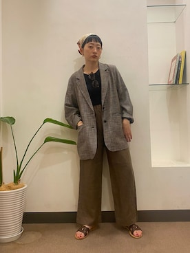 「URBAN RESEARCH DOORS（アーバンリサーチドアーズ）のカラミニュアンスジャケット（その他アウター、グレー系）」を使った、ほみさん（レディース・154cm）の春コーディネート