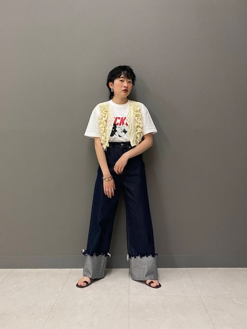 2WAYフリルノースリーブトップス