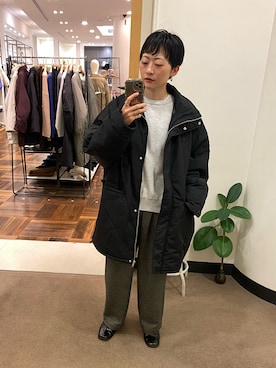 「アイテム（ダウンジャケット/コート）」を使った、ほみさん（レディース・156cm）の秋コーディネート