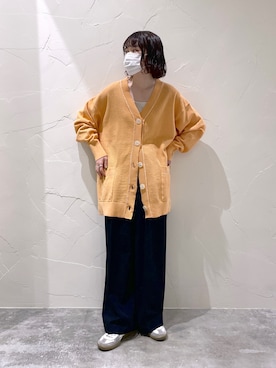「ニコアンド」｜「アイテム（スラックス）」を使った、misakiさん（レディース・154cm）の春コーディネート