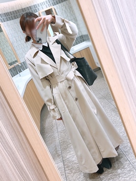 「dazzlin（ダズリン）のアイテム（トレンチコート）」を使った、やどりぎさん（レディース・152cm）の秋コーディネート