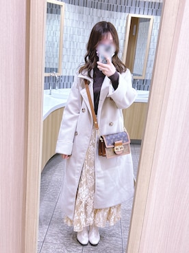 「chocomee（チョコミー）のアイテム（その他アウター）」を使った、やどりぎさん（レディース・152cm）の冬コーディネート