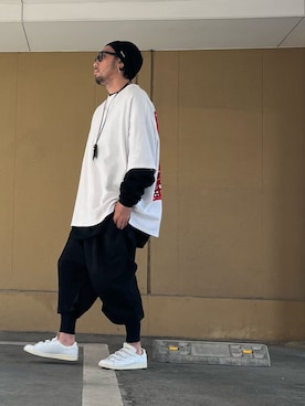 「minsobi（ミンソビ）のアイテム」を使った、higemegane®︎さん（メンズ・172cm）の春コーディネート