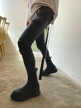 「DRKSHDW（ダークシャドウ）のアイテム（ブーツ）」を使った、meros2666さん（メンズ・176cm）の夏コーディネート