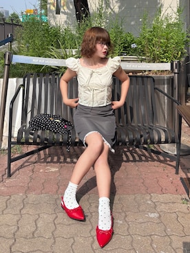 「アイテム（パンプス）」を使った、tomoka︎︎︎︎︎☺︎さん（レディース・157cm）の夏コーディネート