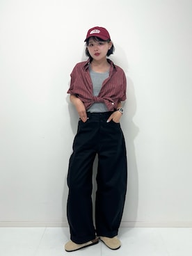 「アイテム（デジタル腕時計）」を使った、tomoka︎︎︎︎︎☺︎さん（レディース・157cm）の秋コーディネート