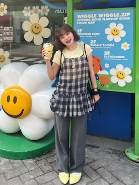 「アイテム（バックパック/リュック）」を使った、tomoka︎︎︎︎︎☺︎さん（レディース・157cm）の夏コーディネート