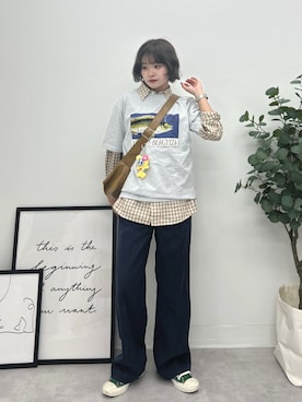「アイテム（口紅/リップティント/グロス）」を使った、tomoka︎︎︎︎︎☺︎さん（レディース・157cm）の秋コーディネート