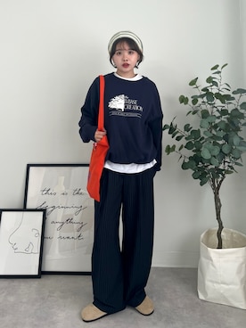 「アイテム（サンダル）」を使った、tomoka︎︎︎︎︎☺︎さん（レディース・157cm）の秋コーディネート