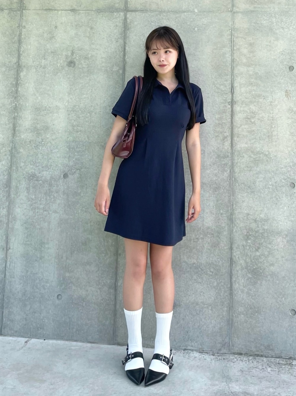 ポロタイプのワンピース FREAK'S STORE/ハーフジップポロワンピース【限定展開