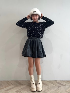「アイテム（ニットキャップ/ビーニー）」を使った、tomoka︎︎︎︎︎☺︎さん（レディース・157cm）の秋コーディネート