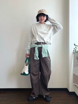「アイテム（トートバッグ）」を使った、tomoka︎︎︎︎︎☺︎さん（レディース・157cm）の秋コーディネート