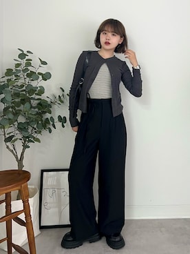 「アイテム（口紅/リップティント/グロス）」を使った、tomoka︎︎︎︎︎☺︎さん（レディース・157cm）の秋コーディネート