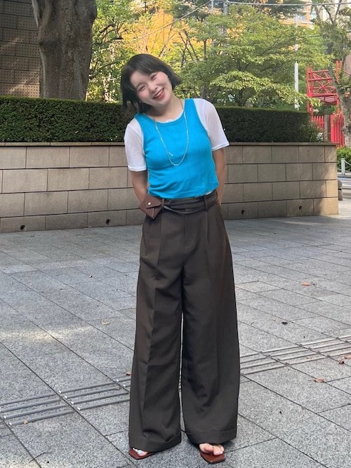 shoです。 Spick＆Span パンツ サスペンダー付きワイドストレートパンツ