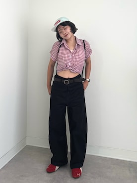 「アイテム（口紅/リップティント/グロス）」を使った、tomoka︎︎︎︎︎☺︎さん（レディース・157cm）の夏コーディネート
