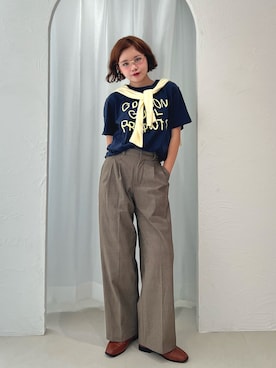「アイテム（スラックス）」を使った、tomoka︎︎︎︎︎☺︎さん（レディース・157cm・20代）の夏コーディネート