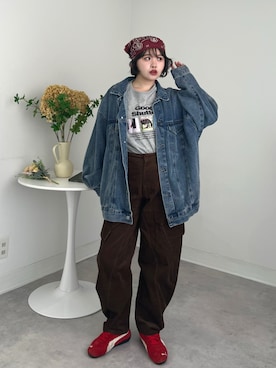 「アイテム（デニムジャケット）」を使った、tomoka︎︎︎︎︎☺︎さん（レディース・157cm・20代）の秋コーディネート