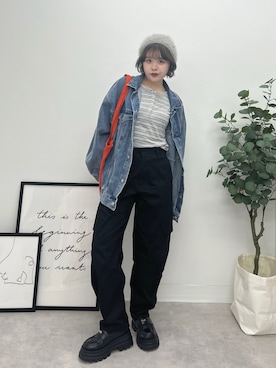 「アイテム（ニットキャップ/ビーニー）」を使った、tomoka︎︎︎︎︎☺︎さん（レディース・157cm）の秋コーディネート