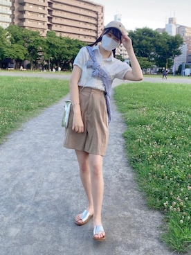 「apres jour（アプレジュール）のアイテム（パンツ）」を使った、tomoka︎︎︎︎︎☺︎さん（レディース・157cm）の夏コーディネート