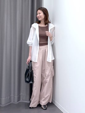 「LAKOLE（ラコレ）のアイテム（パンツ）」を使った、mskyszwさん（レディース・168cm）の春コーディネート